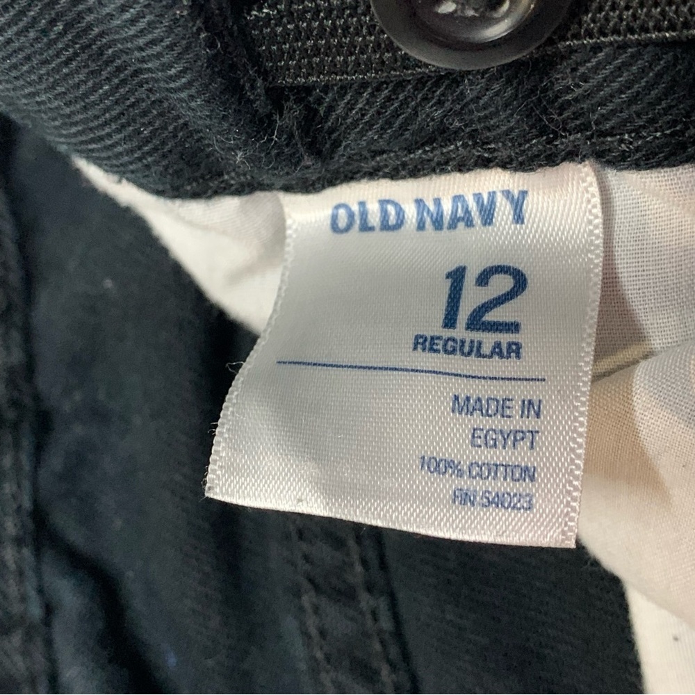 Old Navy black skinny jeans, boys size 12, regular w/built-in adjustable waist - Picture 4 of 4